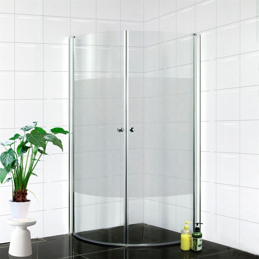 Oumeiga 900 x 900 frameless quadrant shower enclosure hinge shower door with frost glass for modern elegance