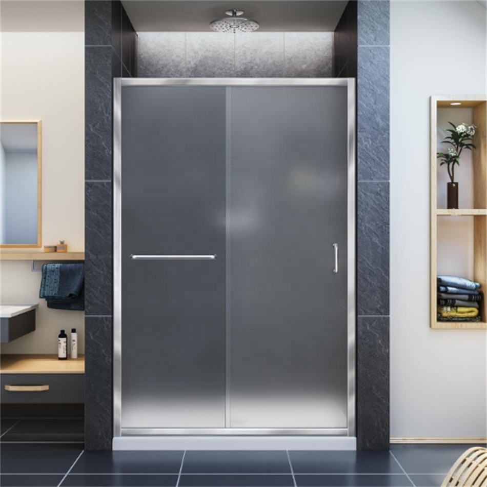 Oumeiga built in shower cubicle 1500mm wall to wall shower screen single hinge door