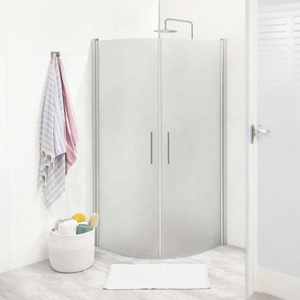 Oumeiga 900 x 900 frameless quadrant shower enclosure hinge shower door with frost glass for modern elegance