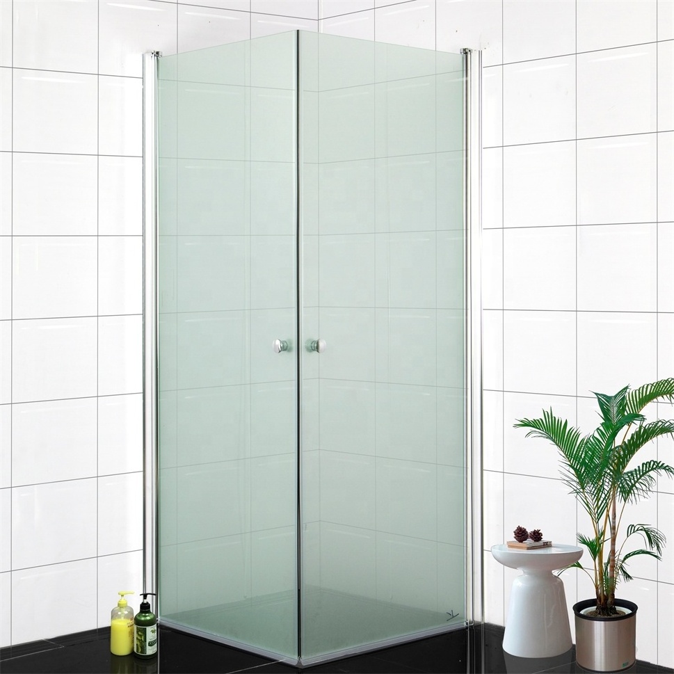 Oumeiga 900 x 900 frameless quadrant shower enclosure hinge shower door with frost glass for modern elegance