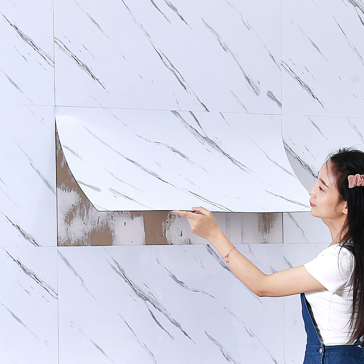 Thickness 2.6mm Self adhesive panel de pared 3D pe foam marble wall tile sticker