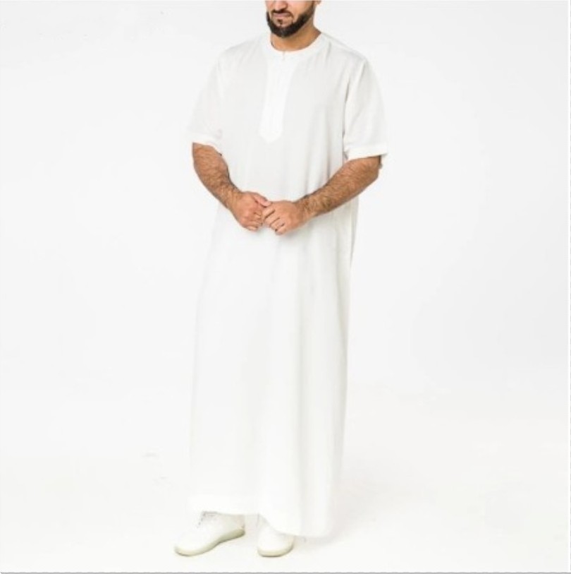 muslim jubba for men arabic thobe Muslim Dress Arab Man's Islamic Thobes Dubai Men's Kaftan Zipper Blouses Islamic Clothing