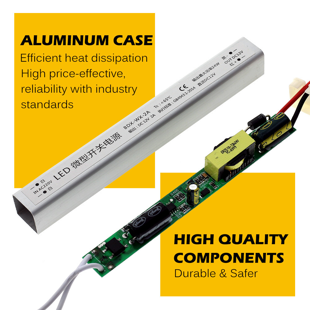 Ultra Slim Power Supply Dc 12v 18w 24w 36w 48w 60w/72w Led Driver Power Supply Light Box 24v Ultra Slim Led Driver