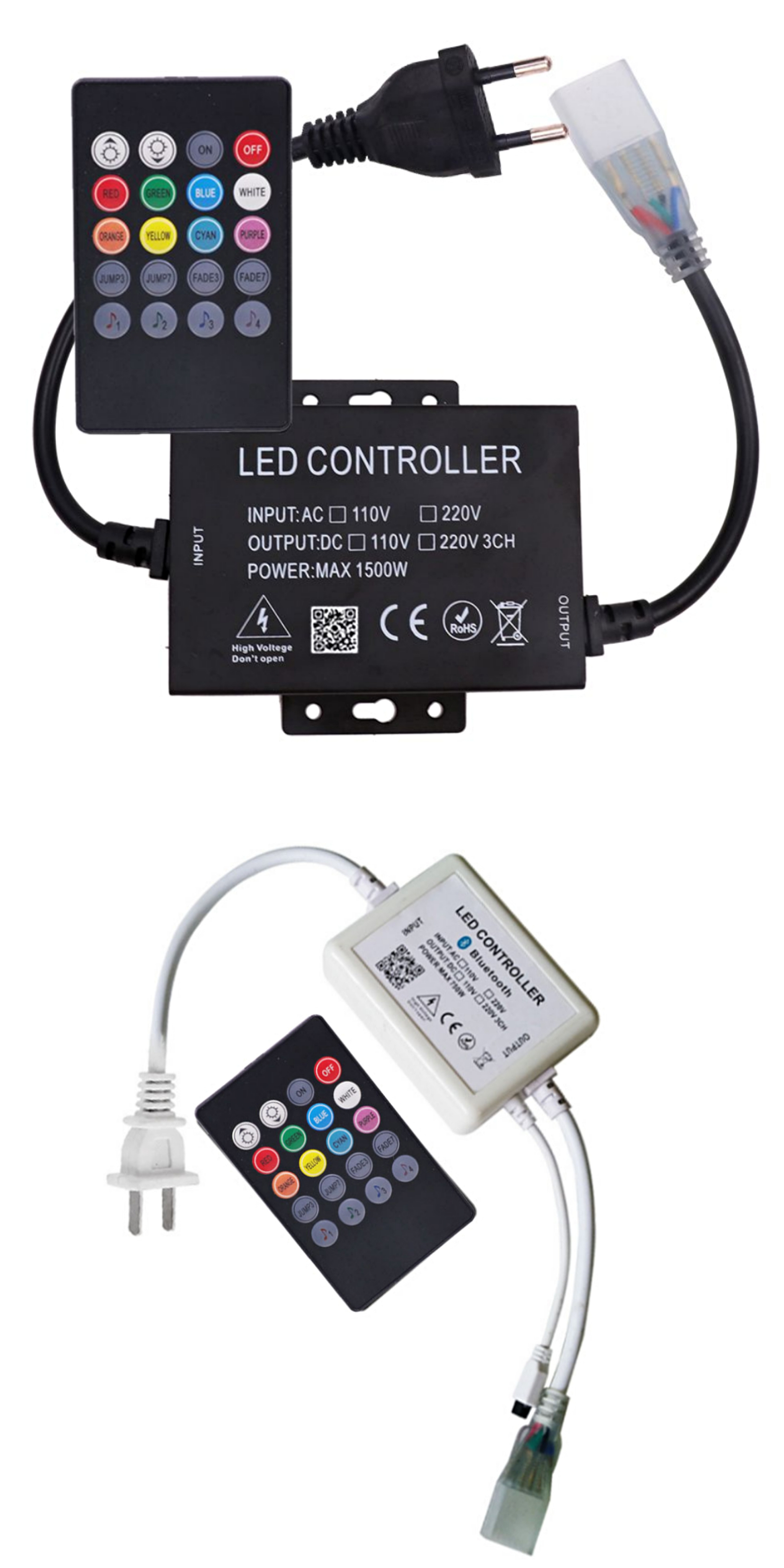 110V 220V Music Blue tooth WIFI Controller Dimmer 750W 1500W untuk 5050 LED Strip RGB Light Neon IOS/Android Aplikasi Controller