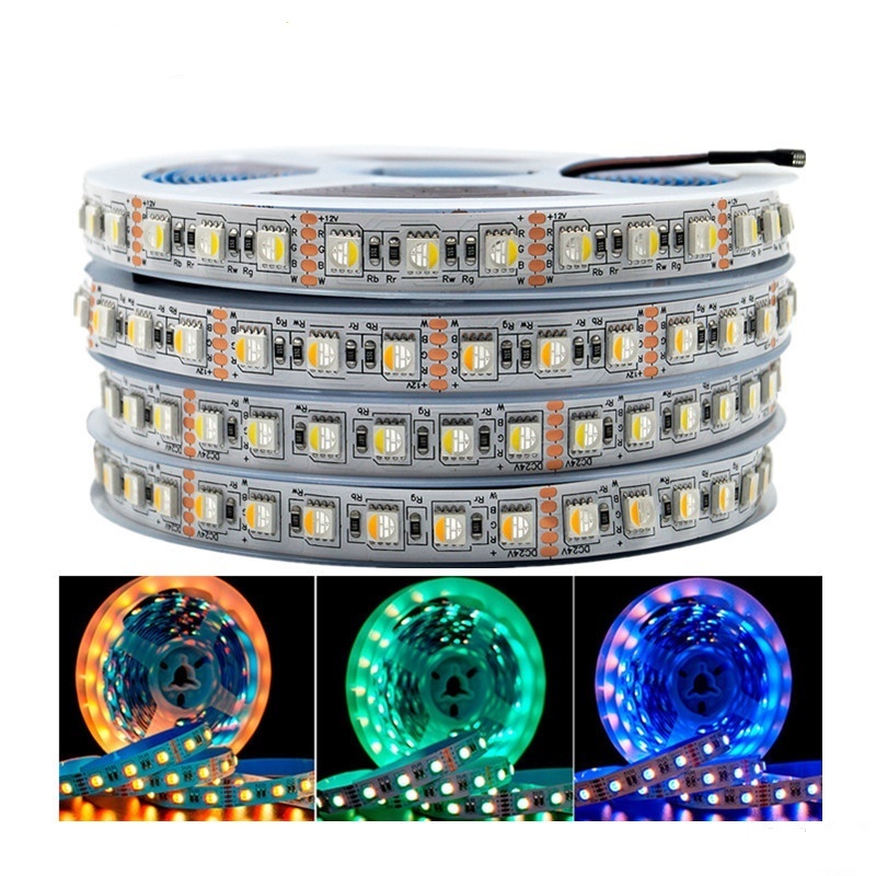 DC12V 24V RGBW 4in1 60LEDS/M LED Flexible Strip Lights 5050 SMD Waterproof IP65 5M RGBCCT  5in1 Led Strips Lighting Ribbon Tape