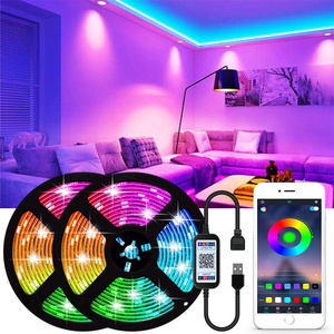 LED Strip 5V USB Flexible TV Backlight Lamp 5050 RGB Tape Diode Phone BT APP Background Lights For Room Luces Led