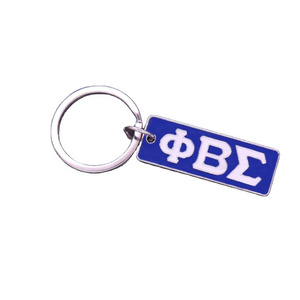 White Blue Enamel Color Greek Sorority Fraternity School Souvenir Jewelry Phi Beta Sigma Keychain Key Holder For Car Bag Gift