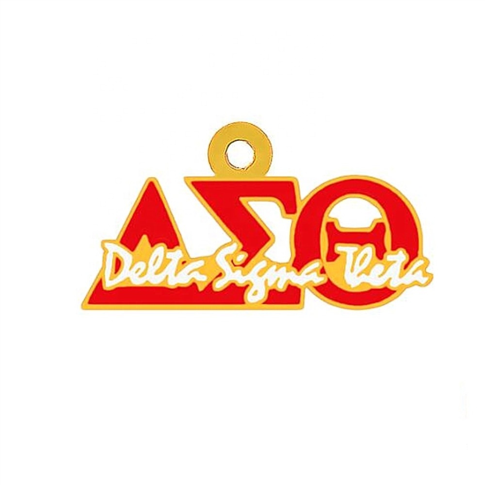 Jewelry Making DIY Alloy Metal Greek Letter Sorority Red White Enamel DST Label Delta Charms Organization Society Pendant