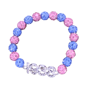 Stylish Handcrafted Women Wrist Jewelry JJOA Inspired Jack And Jill Of America 1938 Disco Ball Beaded Elastic Bracelet