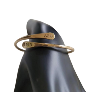 Custom High Quality Copper Alloy Sorority Bracelet Greek Letter Delta Sigma Theta Engraved Adjustable Women Cuff Bangle