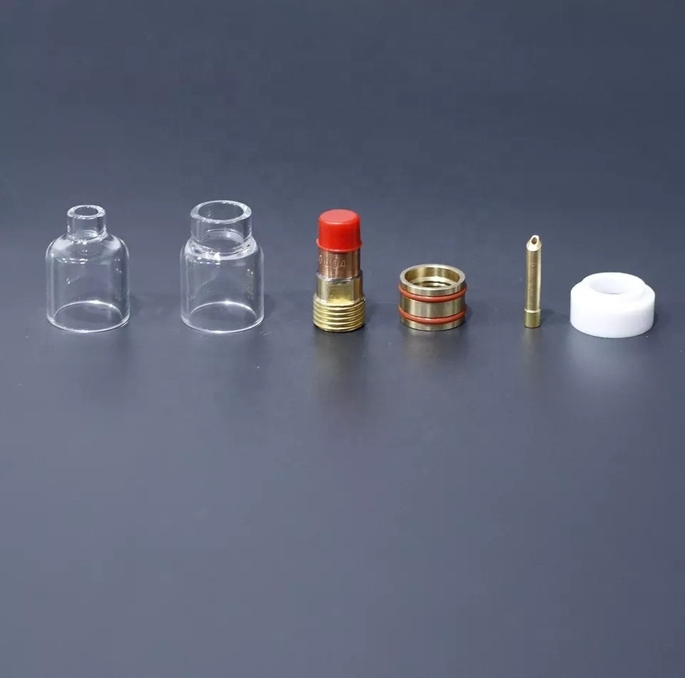 TIG Welding Torch Accessories Stubby Gas Lens 4#~12# Glass Cup Kit For WP-17/18/26 Torch