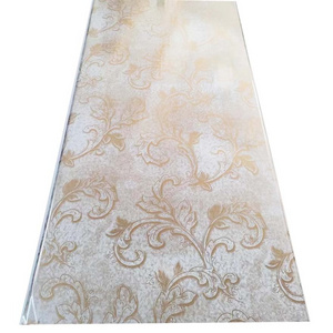 Hot stamping 300mm Old gold dark floral pattern Interior PVC Ceiling Tiles