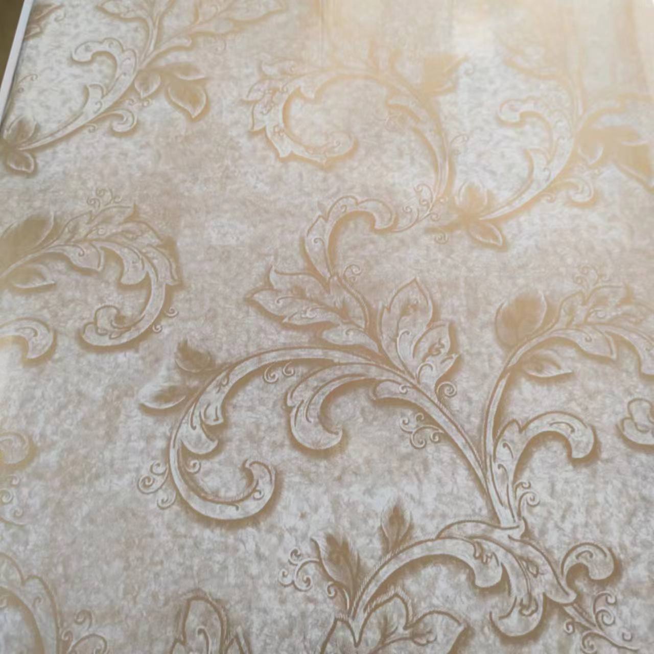 Hot stamping 300mm Old gold dark floral pattern Interior PVC Ceiling Tiles