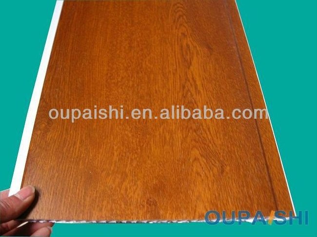 Wood Grain Design Pvc Laminate Wall Panels 250*8mm For Indoor