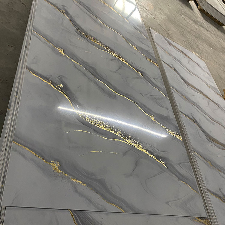 Custom PVC Plastic Materials UV Marble Slate Carbon Rock Wall Panel / Board / Sheet