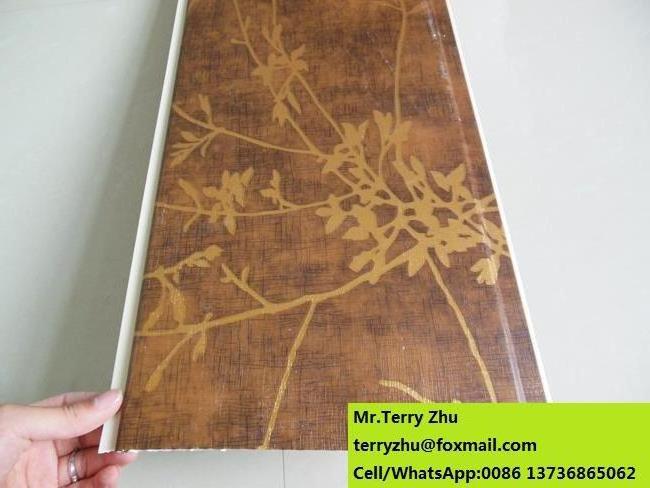 Wood Grain Design Pvc Laminate Wall Panels 250*8mm For Indoor