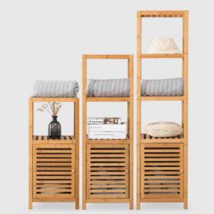 Bamboo Bathroom Shelf   Tower Free Standing Rack Multifunctional Storage Organizer  new design