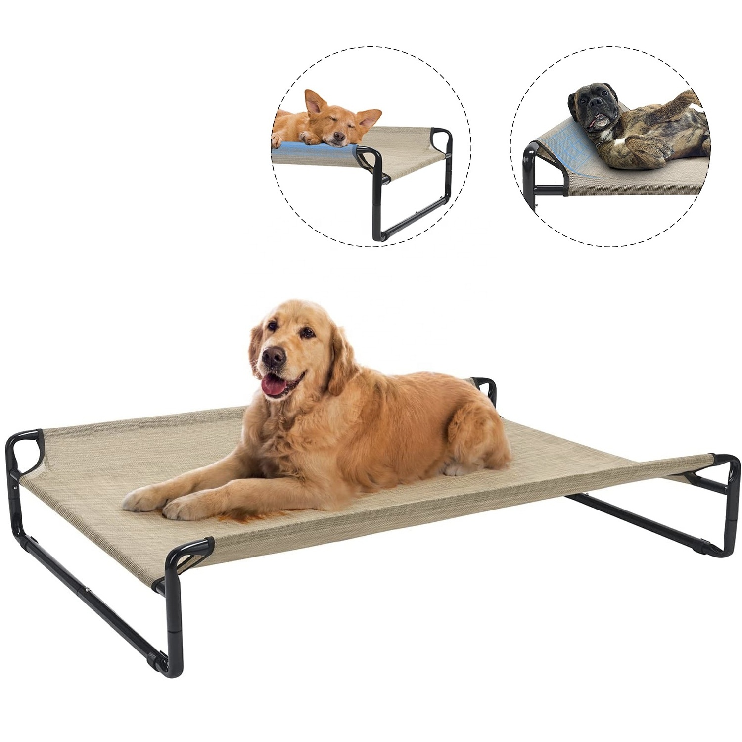 Elevated Folding Dog Bed Indoor Outdoor Pet Camping Raised Cot for Small Medium or Large Dogs