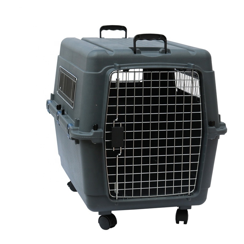 IATA Plastic Airline Shipping Approved Dog Transport Box Pet Cages Bag Carrier And Travel Crates Kennel