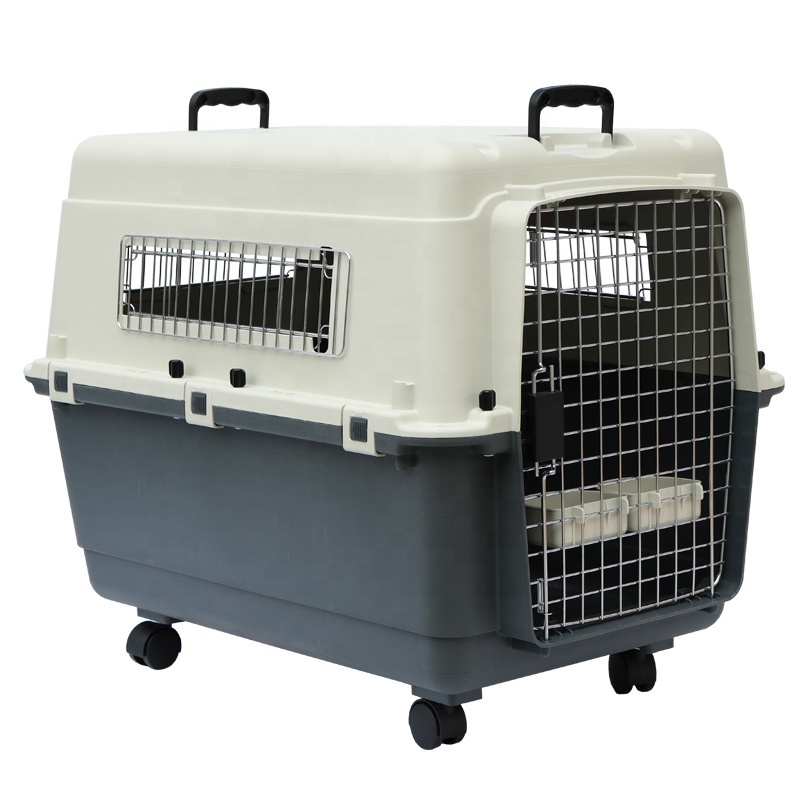 IATA Plastic Airline Shipping Approved Dog Transport Box Pet Cages Bag Carrier And Travel Crates Kennel