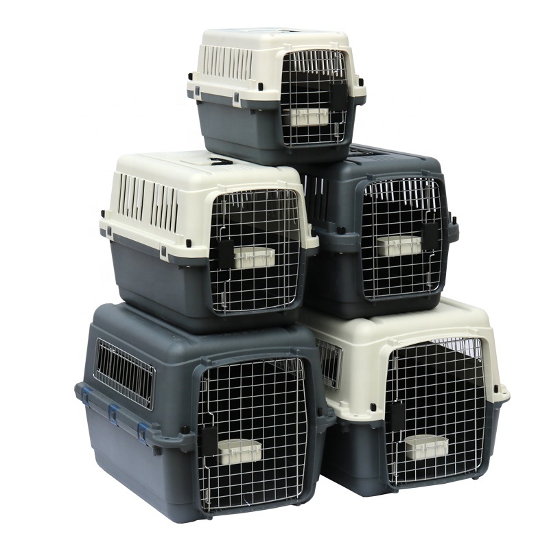 IATA Plastic Airline Shipping Approved Dog Transport Box Pet Cages Bag Carrier And Travel Crates Kennel