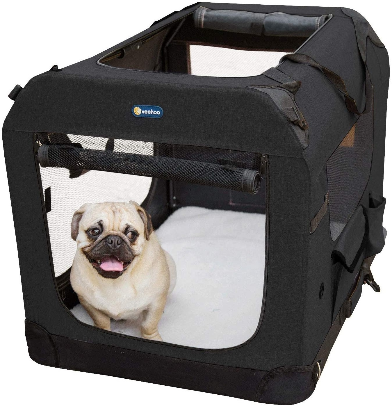 Airline Approved Folding Outdoor Portable Removable Collapsible Steel Frame Travel Cat Dog  Carrier  Crate Kennel  Animal Cage