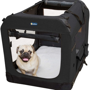 Airline Approved Folding Outdoor Portable Removable Collapsible Steel Frame Travel Cat Dog  Carrier  Crate Kennel  Animal Cage