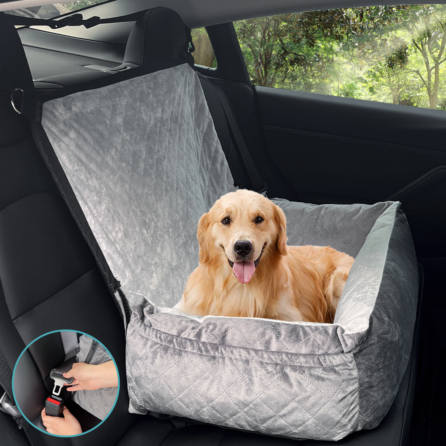 Wholesale Dog Car Seat, Prodico Large Dog Car Seat, Washable and Removable Dog Booster Bed Under 60 lbs