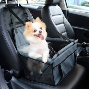 Portable Breathable Reinforce Car Booster Seat Cat Bicycle Bag with Seat Belt Dog Pet Cages Carriers Safety Stable for Travel