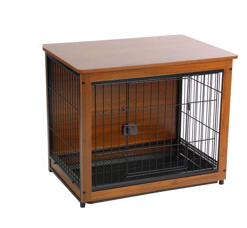 Pet Cage Dog Crate soft Dog Sliding Door Furniture Style Wood Wooden Wire Pet Home House Indoor Rustic Kennel for Dog Crate