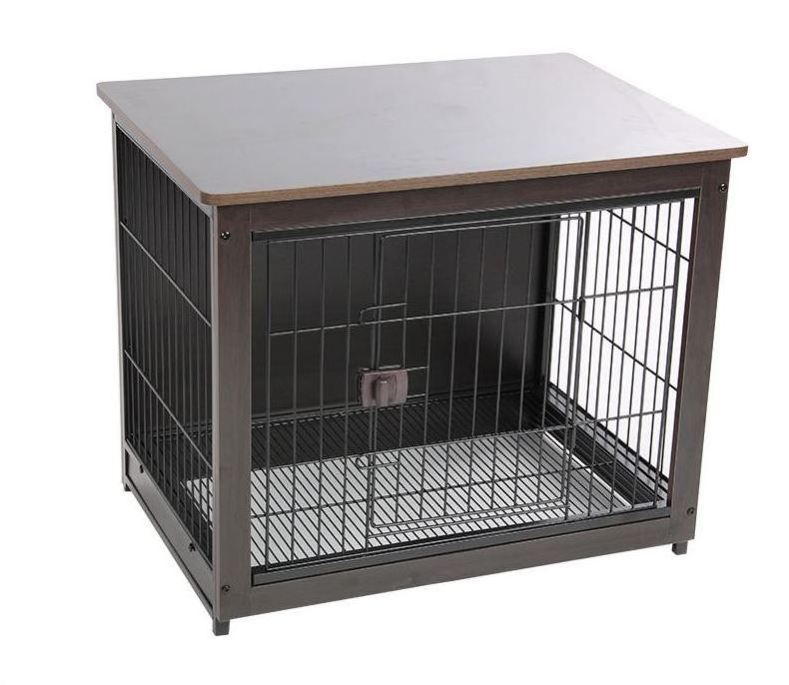 Pet Cage Dog Crate soft Dog Sliding Door Furniture Style Wood Wooden Wire Pet Home House Indoor Rustic Kennel for Dog Crate