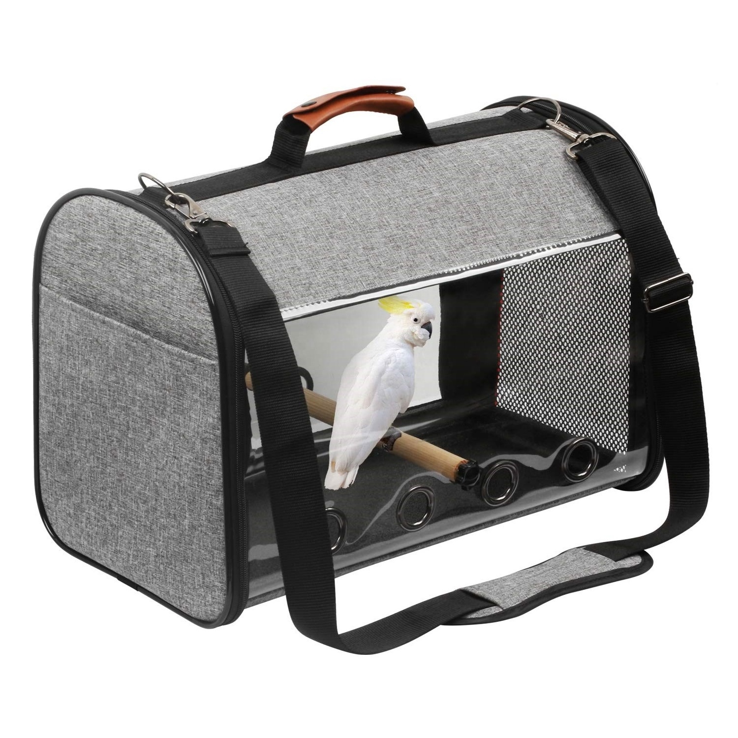 Lightweight Breathable Portable Folding Single Shoulder Pet Travel Parrot Birds Home Carrier Bag Include Wooden Stick