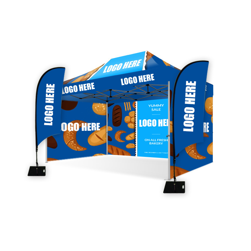 Trade Show Tent Aluminium Custom Promotional Event Advertising Logo Folded Outdoor 10x15 Heavy Duty Gazebo 3x3 Printed Canopi