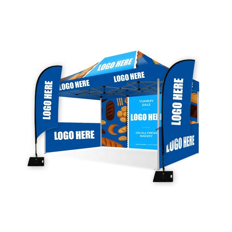 Sell Market Event Custom Printed pop Up Exhibition waterproof Gazebo with wall 3x3 aluminum outdoor Folding trade show canopy