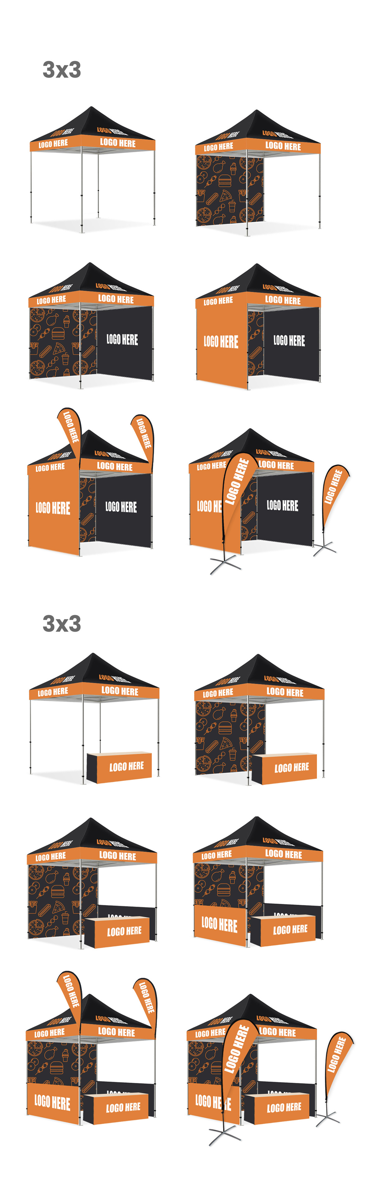 custom logo waterproof Custom Printed pop Up Gazebo with wall 3x3 aluminum outdoor Folding trade show Exhibition Event canopy