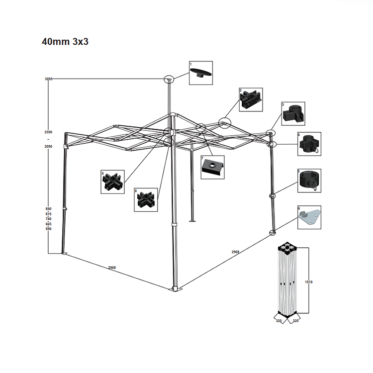 Aluminum Pop Up Tent Gazebo Beach Tent Gazebo Tent 6 x 3 Heavy Duty