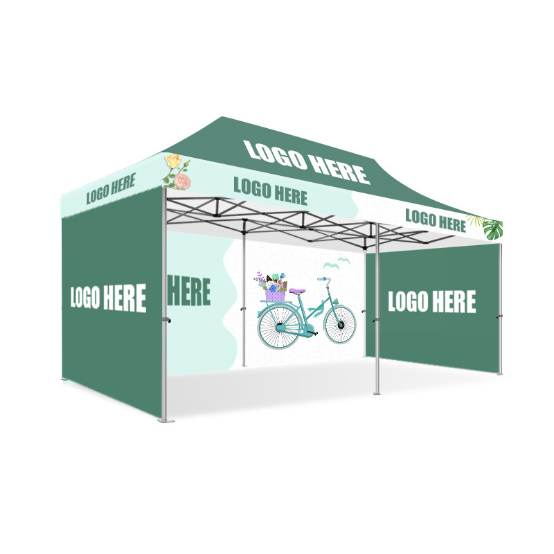 Printed camp Promote Outdoor Custom Gazebo Canopy 10x10 Trade show Pop up Folding Event Exhibition tent Hexagon for tent