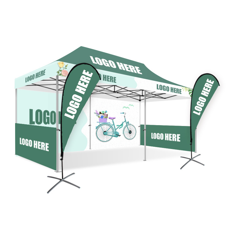 Printed camp Promote Outdoor Custom Gazebo Canopy 10x10 Trade show Pop up Folding Event Exhibition tent Hexagon for tent