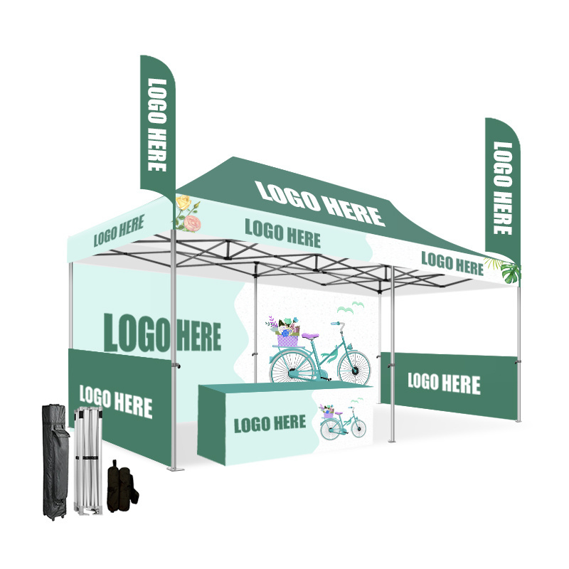 Printed camp Promote Outdoor Custom Gazebo Canopy 10x10 Trade show Pop up Folding Event Exhibition tent Hexagon for tent