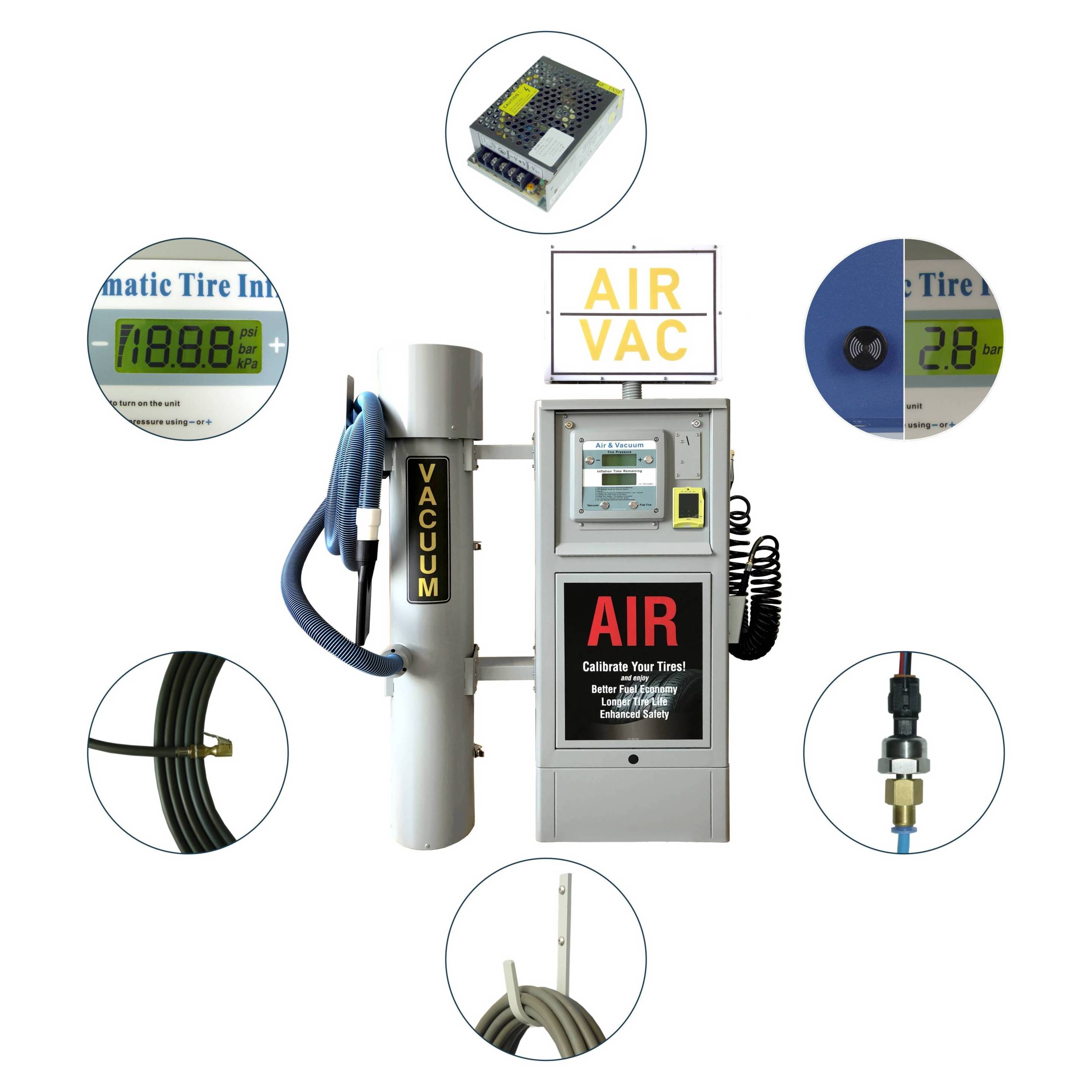 G5 coin operated Air vending machine outdoor vehicle tools Tire Inflators fuel pump dispenser gas station air pump tire inflator