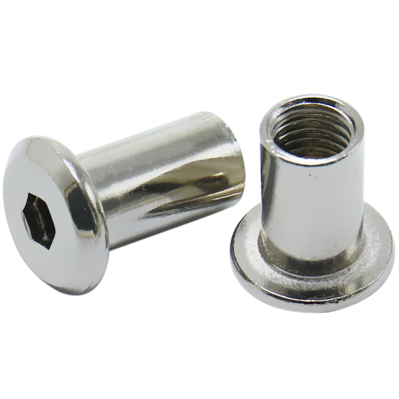 Oem Chinese Factory Nickel Plated Furniture Connection T-Shaped Lock Hexagonal Groove Barrel Nut