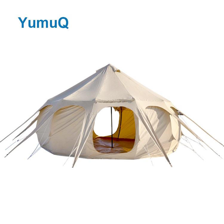 YumuQ 3m 5m 6m Glamping Large Luxury Camping Family Hotel Yurt Dome Bell Canopy Tent Waterproof For Sale