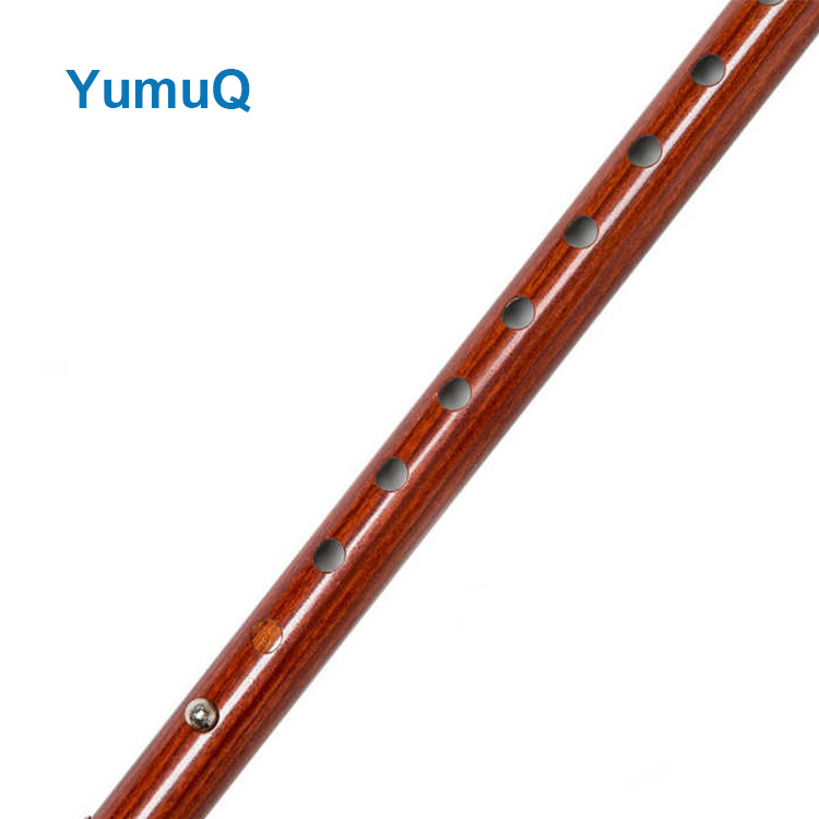 YumuQ 92cm Foldable Aluminum 6061 Four Legs Walking Stick With Torch , Wooden Old Man Walking Stick Cane