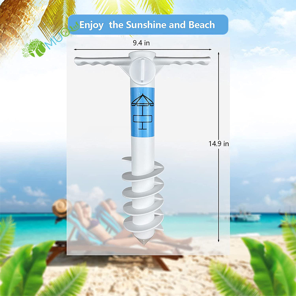 YumuQ Heavy Duty Umbrella Holder Stand Beach Umbrella Sand Anchor with 5 Spiral Screw