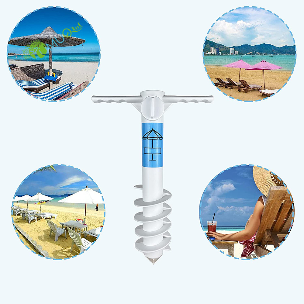 YumuQ Heavy Duty Umbrella Holder Stand Beach Umbrella Sand Anchor with 5 Spiral Screw