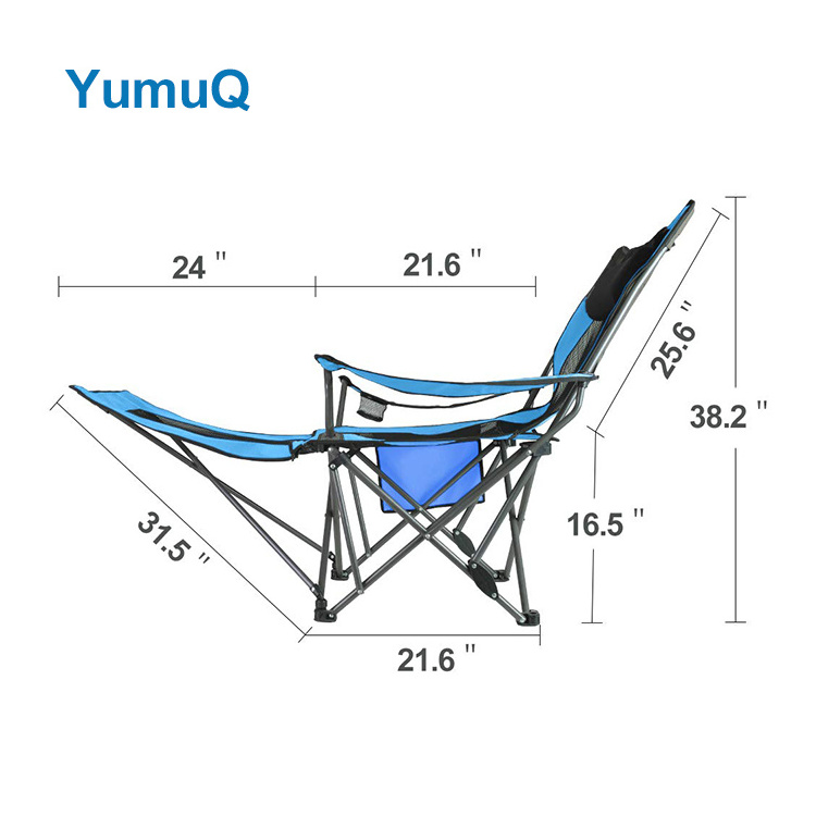 YumuQ Best Reclining Camp Adjustable Backpack Beach Outdoor Lounge Chair With Detached Removable Footrest