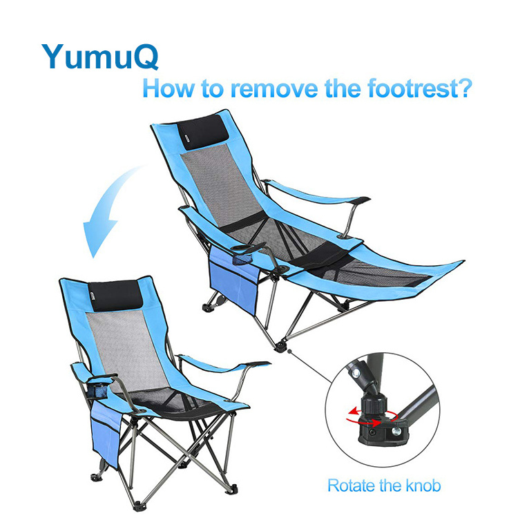 YumuQ Best Reclining Camp Adjustable Backpack Beach Outdoor Lounge Chair With Detached Removable Footrest