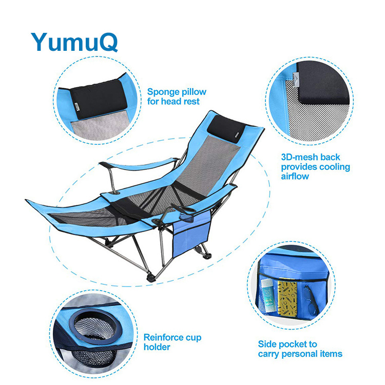 YumuQ Best Reclining Camp Adjustable Backpack Beach Outdoor Lounge Chair With Detached Removable Footrest