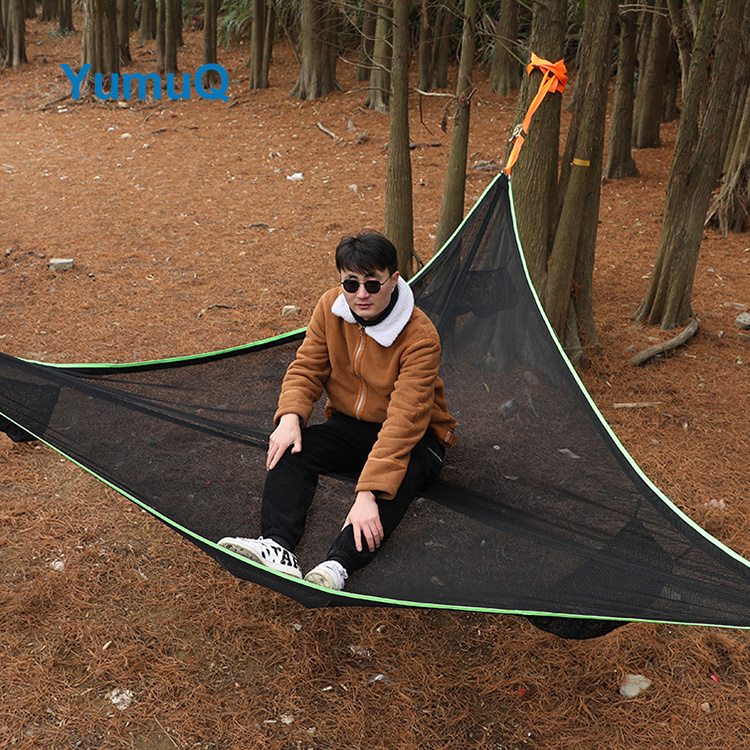 YumuQ Aerial Multi-person Famiy Big 3 Point Camping Bird Triangle Portable Hammock Outdoors