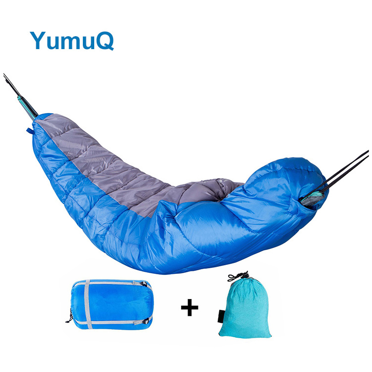 YumuQ Camping Double Hammock Tarp Underquilt Warmer Swing Portable For Winter Cold Weather Hiking